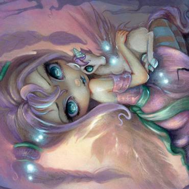 Darstellung des Puzzle Motivs Unicorn Sunset Fairy - Jasmine Becket-Griffith 1000 Puzzle 3D Modell