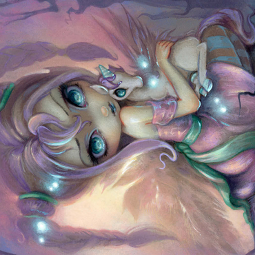 Darstellung des Puzzle Motivs Unicorn Sunset Fairy - Jasmine Becket-Griffith 500 Puzzle 3D Modell