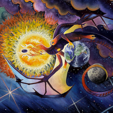 Darstellung des Puzzle Motivs All that Is Dragon - Carla Morrow 500 Puzzle 3D Modell