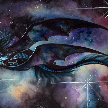 Darstellung des Puzzle Motivs Carried by Darkness Dragon - Carla Morrow 1000 Puzzle 3D Modell