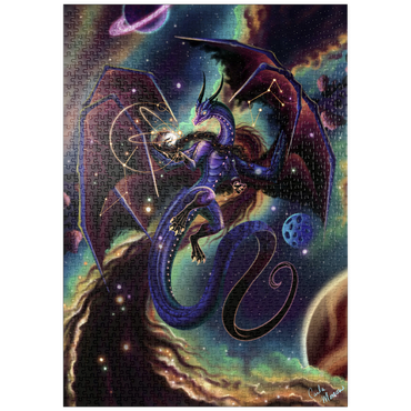 Darstellung des Puzzle Motivs puzzleplate Strength of Light Dragon - Carla Morrow 1000 Puzzle