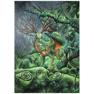 Darstellung des Puzzle Motivs puzzleplate Hidden Guardian Dragon - Carla Morrow 1000 Puzzle