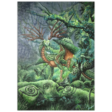 Darstellung des Puzzle Motivs puzzleplate Hidden Guardian Dragon - Carla Morrow 500 Puzzle