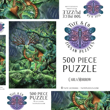 Darstellung des Puzzle Motivs Hidden Guardian Dragon - Carla Morrow 500 Puzzle Schachtel 3D Modell