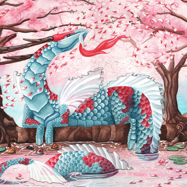Darstellung des Puzzle Motivs Cherry Blossom Dragon - Carla Morrow 1000 Puzzle 3D Modell