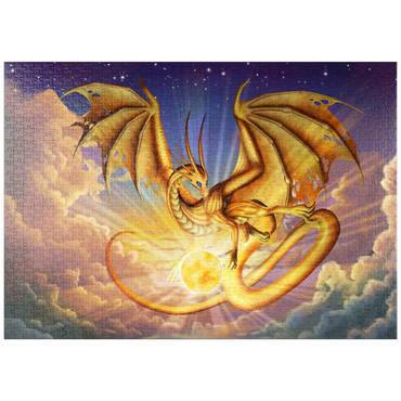 Darstellung des Puzzle Motivs puzzleplate Dawning Flight Sun Dragon - Carla Morrow 1000 Puzzle
