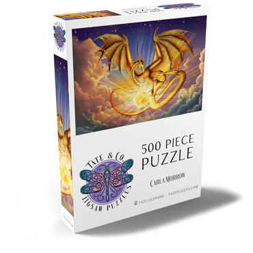 Darstellung des Puzzle Motivs Dawning Flight Sun Dragon - Carla Morrow 500 Puzzle Schachtel Ansicht2