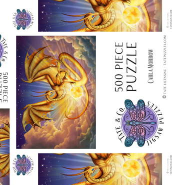 Darstellung des Puzzle Motivs Dawning Flight Sun Dragon - Carla Morrow 500 Puzzle Schachtel 3D Modell
