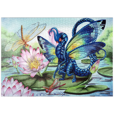 Darstellung des Puzzle Motivs puzzleplate Jewels Upon the Water Dragon - Carla Morrow 1000 Puzzle