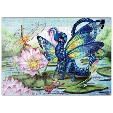 Darstellung des Puzzle Motivs puzzleplate Jewels Upon the Water Dragon - Carla Morrow 500 Puzzle