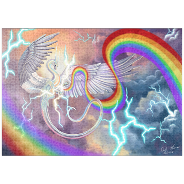 Darstellung des Puzzle Motivs puzzleplate Light Weaver Rainbow Dragon - Carla Morrow 1000 Puzzle