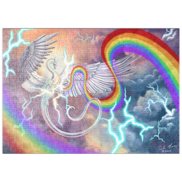 Darstellung des Puzzle Motivs puzzleplate Light Weaver Rainbow Dragon - Carla Morrow 500 Puzzle