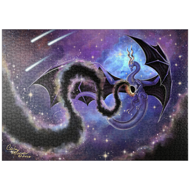 Darstellung des Puzzle Motivs puzzleplate Night Weaver Dragon - Carla Morrow 1000 Puzzle