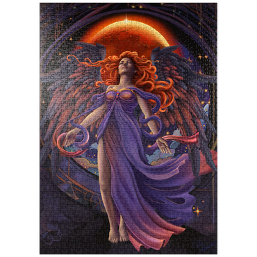 Darstellung des Puzzle Motivs puzzleplate Lunar Veil Angel - Carla Morrow 1000 Puzzle