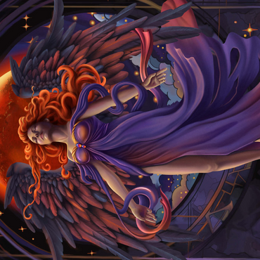 Darstellung des Puzzle Motivs Lunar Veil Angel - Carla Morrow 1000 Puzzle 3D Modell