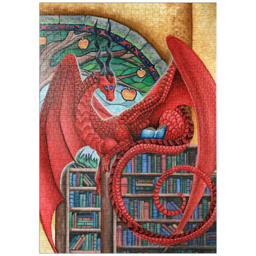 Darstellung des Puzzle Motivs puzzleplate Watcher of Knowledge Dragon - Carla Morrow 1000 Puzzle