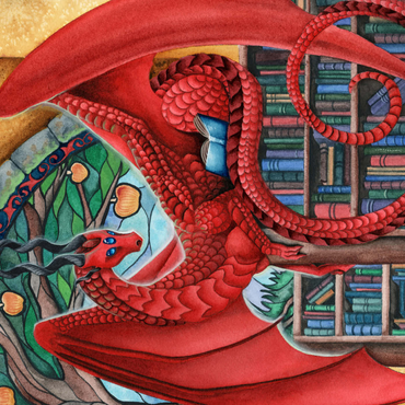 Darstellung des Puzzle Motivs Watcher of Knowledge Dragon - Carla Morrow 1000 Puzzle 3D Modell