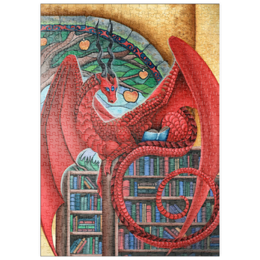 Darstellung des Puzzle Motivs puzzleplate Watcher of Knowledge Dragon - Carla Morrow 500 Puzzle