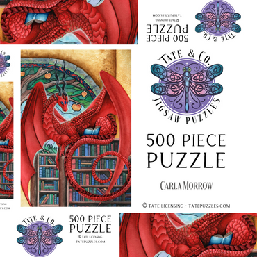 Darstellung des Puzzle Motivs Watcher of Knowledge Dragon - Carla Morrow 500 Puzzle Schachtel 3D Modell