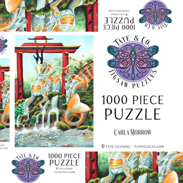 Darstellung des Puzzle Motivs The Empress Dragon - Carla Morrow 1000 Puzzle Schachtel 3D Modell