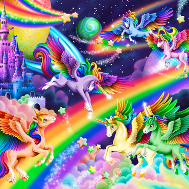 Darstellung des Puzzle Motivs Rainbow Dreams Unicorns - Carla Morrow 1000 Puzzle 3D Modell