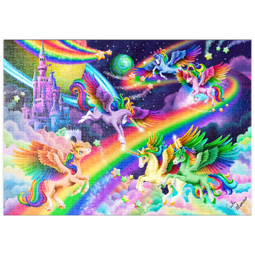 Darstellung des Puzzle Motivs puzzleplate Rainbow Dreams Unicorns - Carla Morrow 500 Puzzle