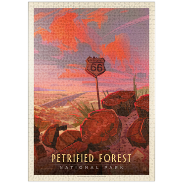 Darstellung des Puzzle Motivs puzzleplate Petrified Forest National Park: Route 66, Vintage Poster 1000 Puzzle