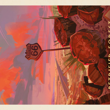 Darstellung des Puzzle Motivs Petrified Forest National Park: Route 66, Vintage Poster 200 Puzzle 3D Modell