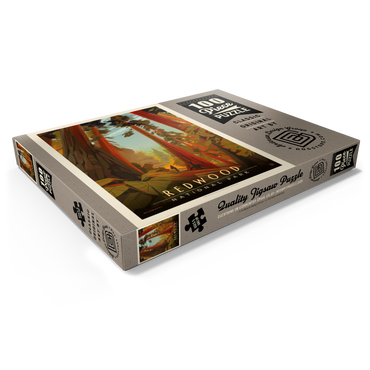 Darstellung des Puzzle Motivs Redwood National Park: Whispering Wind, Vintage Poster 100 Puzzle Schachtel Ansicht1