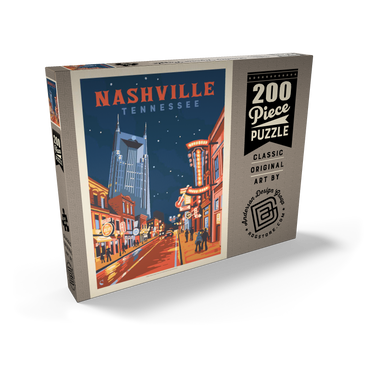 Darstellung des Puzzle Motivs Nashville, TN: Broadway Lights, Vintage Poster 200 Puzzle Schachtel Ansicht2