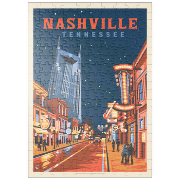 Darstellung des Puzzle Motivs puzzleplate Nashville, TN: Broadway Lights, Vintage Poster 200 Puzzle