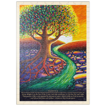 Darstellung des Puzzle Motivs puzzleplate Psalm 1:1-3, Vintage Poster 200 Puzzle