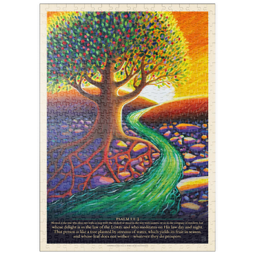 Darstellung des Puzzle Motivs puzzleplate Psalm 1:1-3, Vintage Poster 500 Puzzle