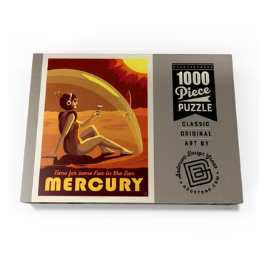 Darstellung des Puzzle Motivs Mercury: Fun In The Sun, Vintage Poster 1000 Puzzle Schachtel Ansicht3