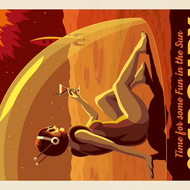 Darstellung des Puzzle Motivs Mercury: Fun In The Sun, Vintage Poster 1000 Puzzle 3D Modell