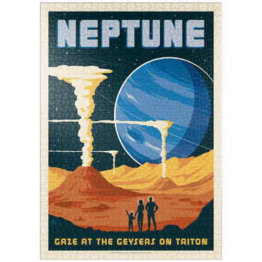 Darstellung des Puzzle Motivs puzzleplate Neptune: The Geysers Of Triton, Vintage Poster 1000 Puzzle