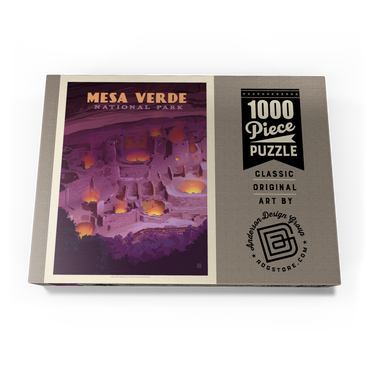 Darstellung des Puzzle Motivs Mesa Verde National Park: Evening Glow, Vintage Poster 1000 Puzzle Schachtel Ansicht3
