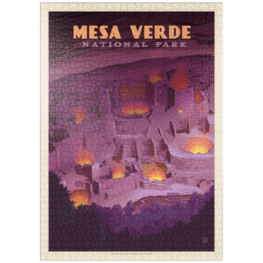 Darstellung des Puzzle Motivs puzzleplate Mesa Verde National Park: Evening Glow, Vintage Poster 1000 Puzzle