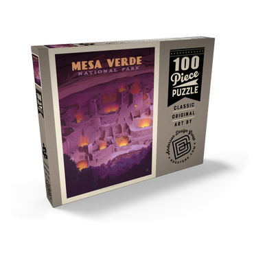 Darstellung des Puzzle Motivs Mesa Verde National Park: Evening Glow, Vintage Poster 100 Puzzle Schachtel Ansicht2