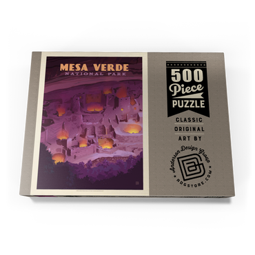 Darstellung des Puzzle Motivs Mesa Verde National Park: Evening Glow, Vintage Poster 500 Puzzle Schachtel Ansicht3