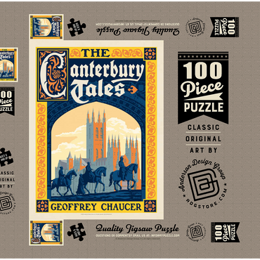 Darstellung des Puzzle Motivs The Canterbury Tales: Geoffrey Chaucer, Vintage Poster 100 Puzzle Schachtel 3D Modell