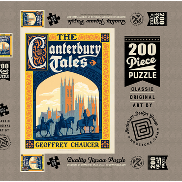 Darstellung des Puzzle Motivs The Canterbury Tales: Geoffrey Chaucer, Vintage Poster 200 Puzzle Schachtel 3D Modell