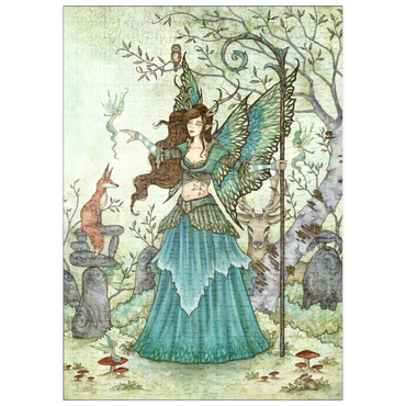 Darstellung des Puzzle Motivs puzzleplate Woodland Gathering Fairy – Amy Brown 500 Puzzle
