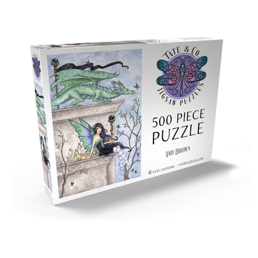 Darstellung des Puzzle Motivs Wind Watchers Dragon – Amy brown 500 Puzzle Schachtel Ansicht2