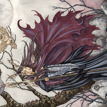 Darstellung des Puzzle Motivs Dark Elf Gothic – Amy Brown 1000 Puzzle 3D Modell