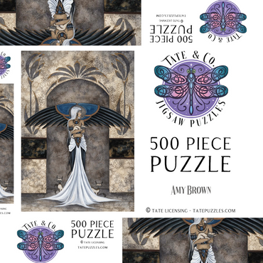 Darstellung des Puzzle Motivs Keeper Of Cats Fairy – Amy Brown 500 Puzzle Schachtel 3D Modell