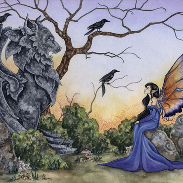 Darstellung des Puzzle Motivs The Stone Guardian Fairy – Amy Brown 500 Puzzle 3D Modell