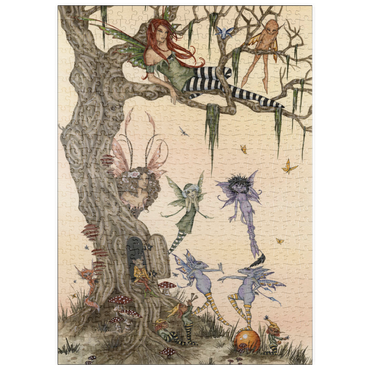 Darstellung des Puzzle Motivs puzzleplate The Dormouses House Warming Party Fairies – Amy Brown 500 Puzzle