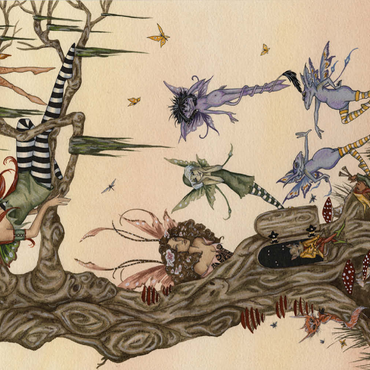 Darstellung des Puzzle Motivs The Dormouses House Warming Party Fairies – Amy Brown 500 Puzzle 3D Modell