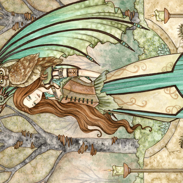 Darstellung des Puzzle Motivs Garden of wisdom Fairy - Amy Brown 500 Puzzle 3D Modell